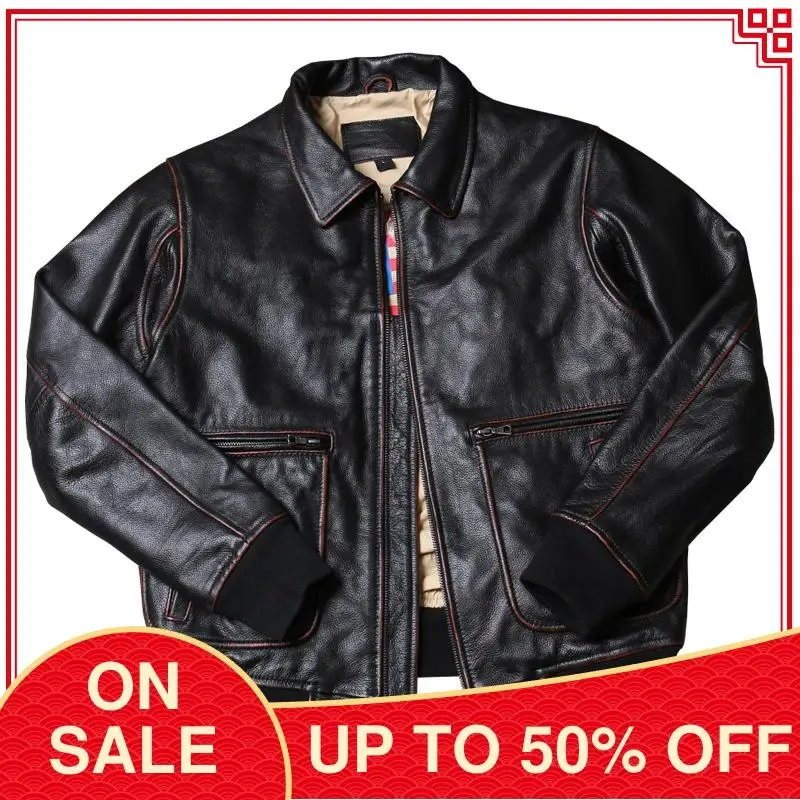 2020 Vintage Black Military Syle Genuine Pilot Leather Jacket Men Plus Size 3XL Real Cowhide Slim Fit USAF Aviator Leather Coat
2020 Vintage Black Military Syle Genuine Pilot Leather Jacket Men Plus Size 3XL Real Cowhide Slim Fit USAF Aviator Leather Coat