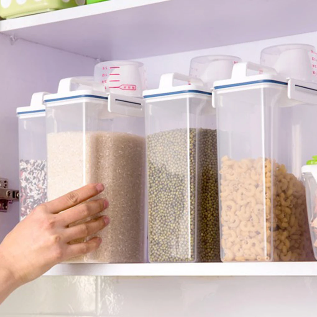 new Cereal Dispenser Storage Box Case Home Kitchen Foods Rice Flour Container Measurer Cup Insect Moisture Proof
new Cereal Dispenser Storage Box Case Home Kitchen Foods Rice Flour Container Measurer Cup Insect Moisture Proof