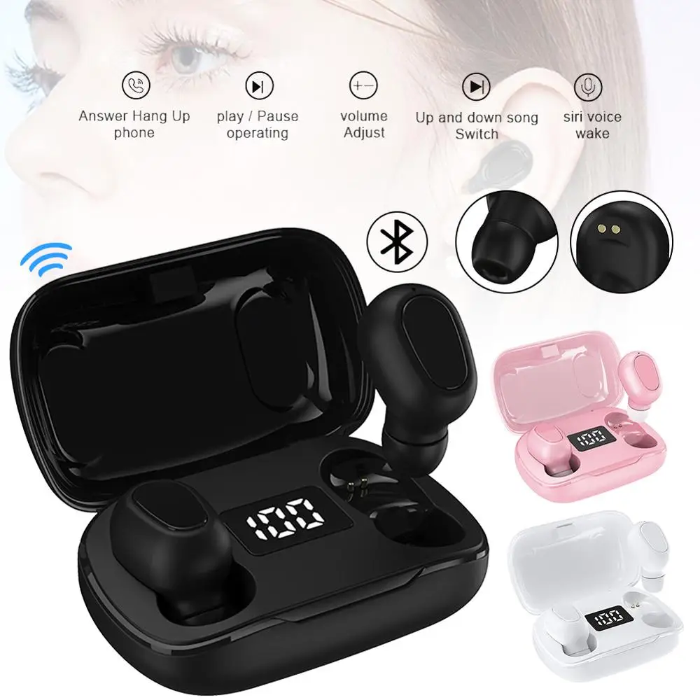 Bluetooth Headsets with Charging Case 4H Music Time TWS Wireless Headsets with Mic Hands-free Calling
Bluetooth Headsets with Charging Case 4H Music Time TWS Wireless Headsets with Mic Hands-free Calling