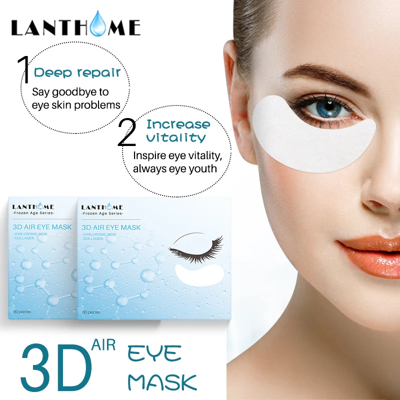 60PCS 3D Air Eye Mask Anti Bag Dark Circle Gel Sleep Gold Eliminate Puffy Wrinkles Aging Fine Line Care | Красота и здоровье