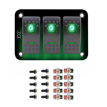 1x 12V 24V 3 Gang Toggle Rocker Switch Panel Green LED Light on Off Car Marine Boat & 10 Pack Rocker Toggle Switch 10A 125V SPST
1x 12V 24V 3 Gang Toggle Rocker Switch Panel Green LED Light on Off Car Marine Boat & 10 Pack Rocker Toggle Switch 10A 125V SPST