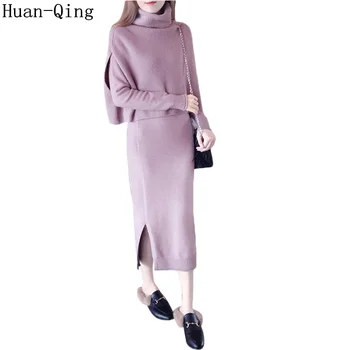 Autumn Knitted Sweater 2 Piece Set Runway Women Korean Turtleneck Loose Vest Pullover Tops + Long Knit Dress Two Piece Set Suit
Autumn Knitted Sweater 2 Piece Set Runway Women Korean Turtleneck Loose Vest Pullover Tops + Long Knit Dress Two Piece Set Suit