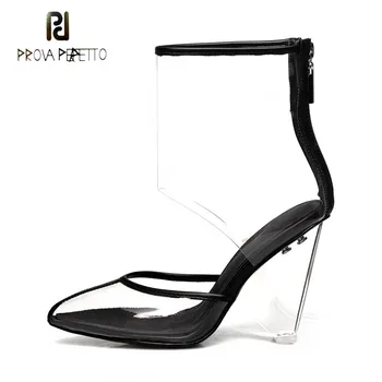 Prova Perfetto runway style pvc cut out short boots women sandals pointed toe transparent crystal spike heel sexy lady shoes
Prova Perfetto runway style pvc cut out short boots women sandals pointed toe transparent crystal spike heel sexy lady shoes