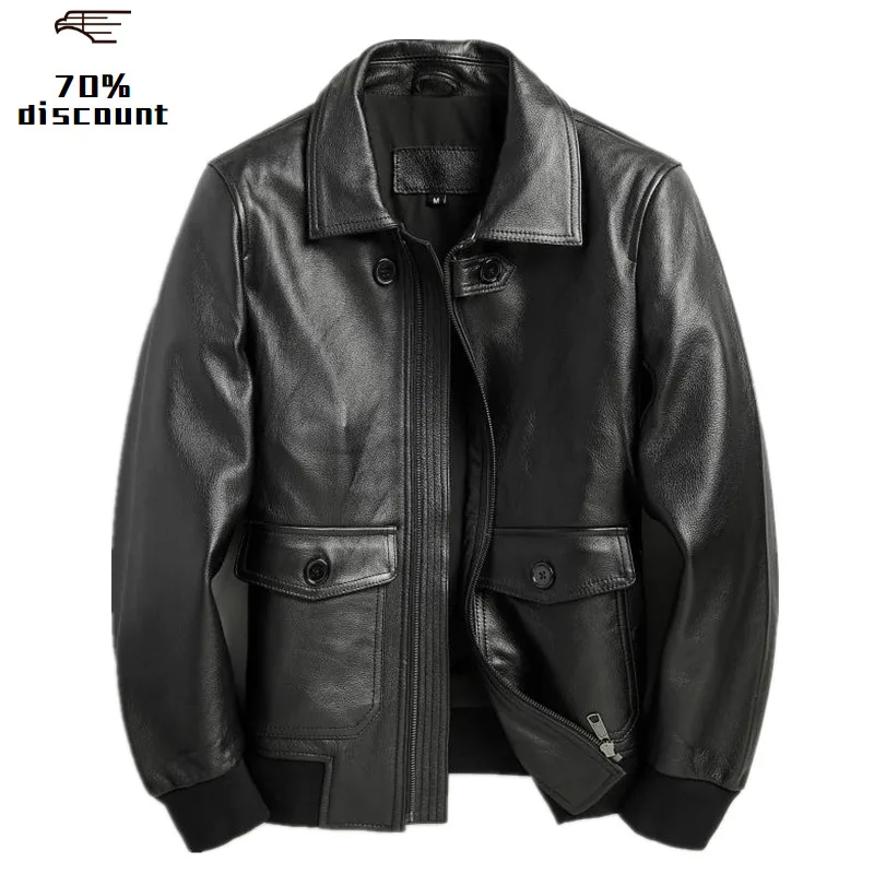 2020 Black Men Slim Fit Aviator Leather Jacket Plus Size XXXL Genuine Cowhide Autumn Russian Military Pilot Leather Coat
2020 Black Men Slim Fit Aviator Leather Jacket Plus Size XXXL Genuine Cowhide Autumn Russian Military Pilot Leather Coat