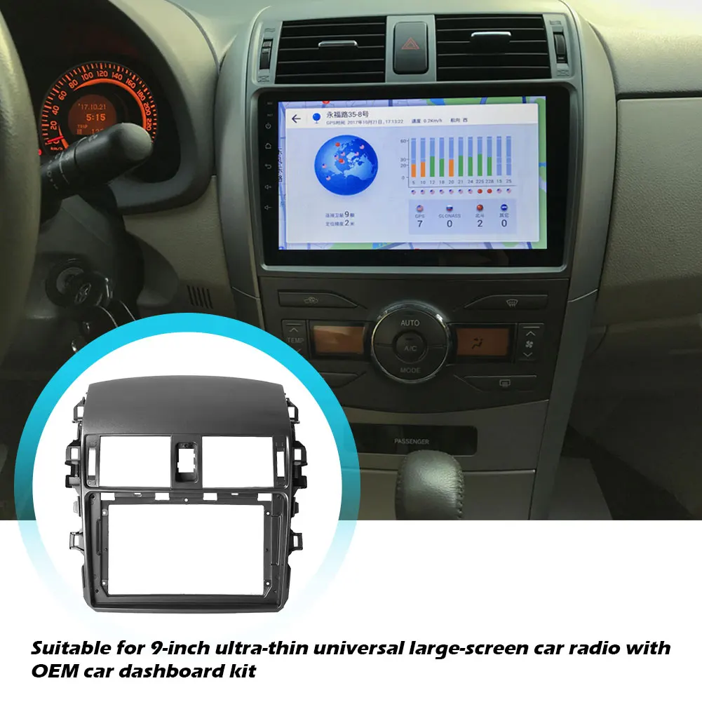 Фото 9-дюймовая приборная панель для автомобильного радиоприемника 2din Toyota Corolla 2009-2013