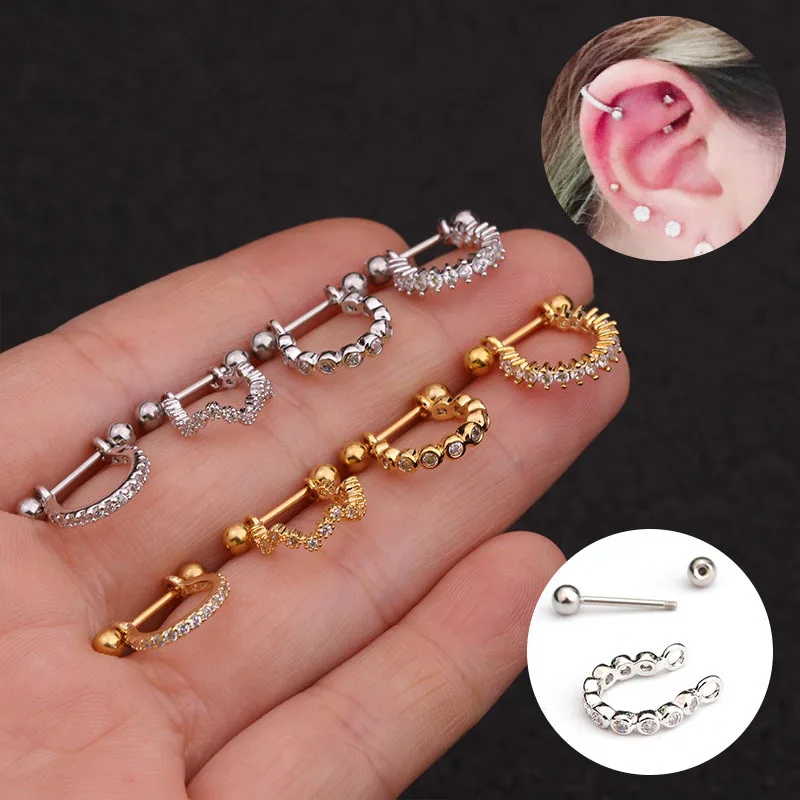 Fashion 1Pcs Stainless Steel Barbell CZ Cartilage Earring Gold Silver Stud Earrings Body Piercing Earrings Charm Jewelry Gift
Fashion 1Pcs Stainless Steel Barbell CZ Cartilage Earring Gold Silver Stud Earrings Body Piercing Earrings Charm Jewelry Gift