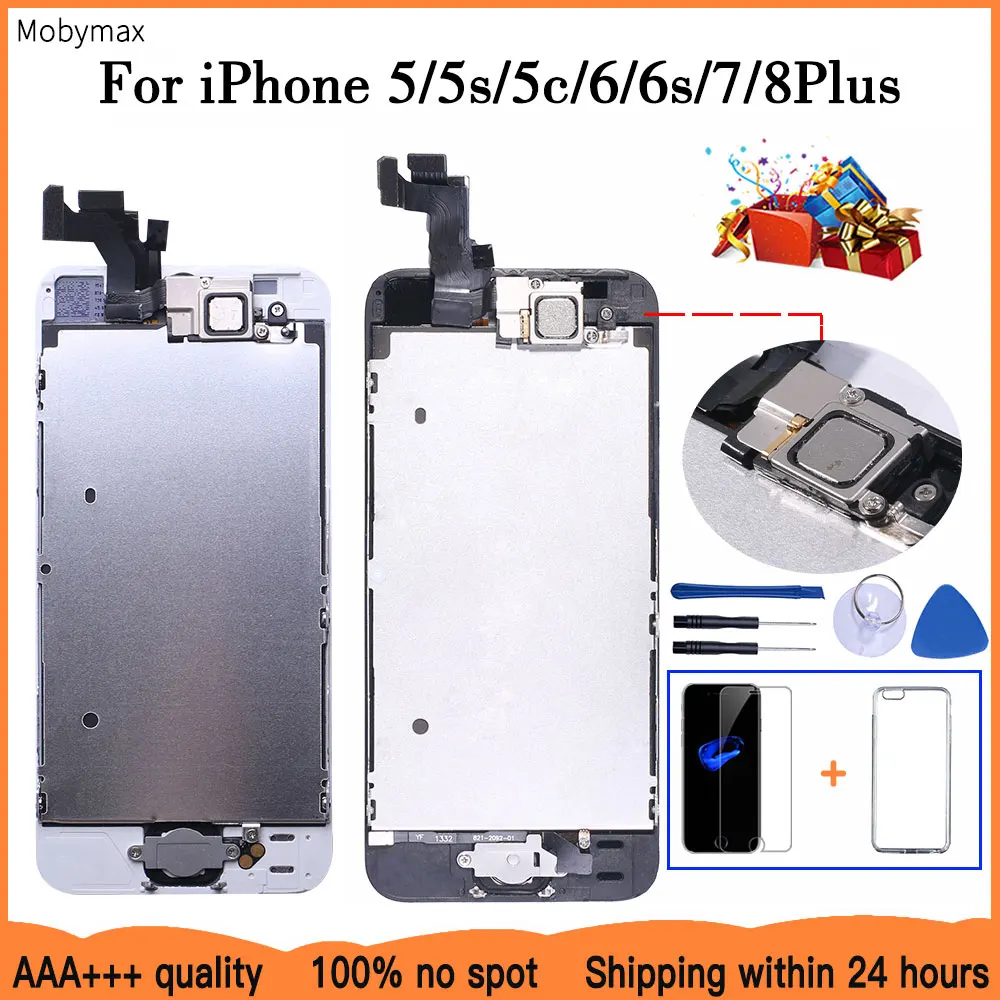 AAA+++ LCD Full Assembly For iPhone 5 5C 5S SE 6 7 8 Plus Touch Glass Display LCD Digitizer Replacement+Front Camera+Ear Speaker
AAA+++ LCD Full Assembly For iPhone 5 5C 5S SE 6 7 8 Plus Touch Glass Display LCD Digitizer Replacement+Front Camera+Ear Speaker