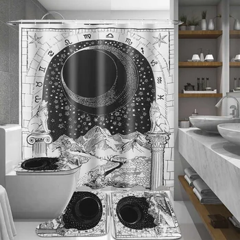 Divination Shower Curtains Polyester Bathroom Curtain Sets Pedestal Rug Lid Toilet Cover Non-Slip Bath Mat Carpet
Divination Shower Curtains Polyester Bathroom Curtain Sets Pedestal Rug Lid Toilet Cover Non-Slip Bath Mat Carpet