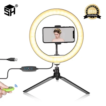 6/9/10/18inch LED Ring Light Photography LED Video Light With 2 in 1 Tripod and Phone Holder For YouTube Makeup Video USB
6/9/10/18inch LED Ring Light Photography LED Video Light With 2 in 1 Tripod and Phone Holder For YouTube Makeup Video USB