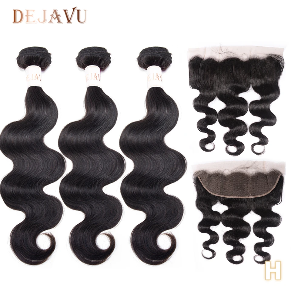 DEJAVU Body Wave Brazilian Hair With Closure Non-Remy Bundles With 13*4 Lace Frontal Human Hair Frontal With Bundles cabelo
DEJAVU Body Wave Brazilian Hair With Closure Non-Remy Bundles With 13*4 Lace Frontal Human Hair Frontal With Bundles cabelo