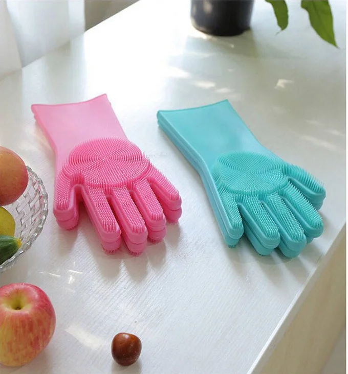 Magic Silicone Dishwashing Scrubber Dish Washing Sponge Rubber Scrub Gloves Kitchen Cleaning 1 Pair
Magic Silicone Dishwashing Scrubber Dish Washing Sponge Rubber Scrub Gloves Kitchen Cleaning 1 Pair