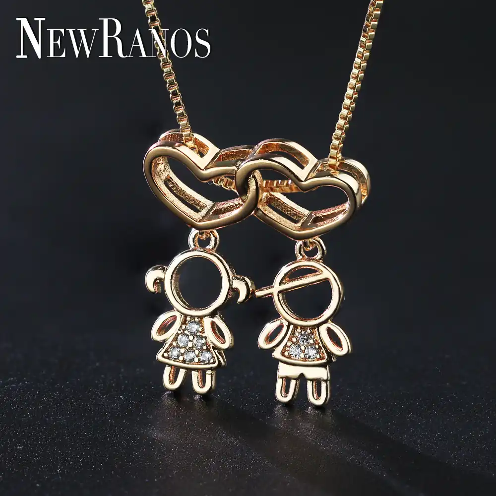 mom necklace with kid charms