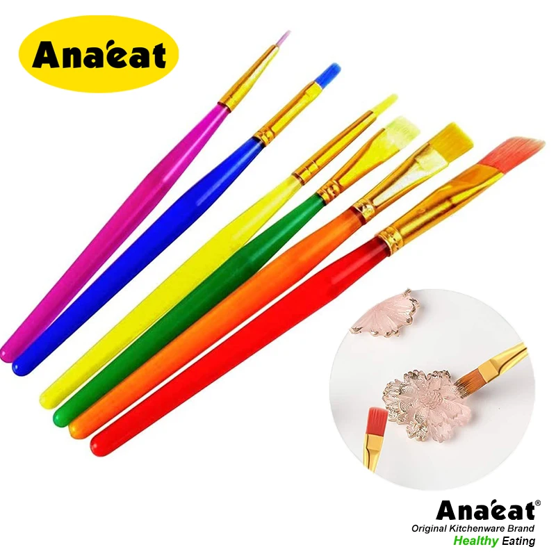 ANAEAT 6Pcs/Set Colorful Fondant Brush Cake Decorating Tools Painting Icing Set Dusting DIY Pastry Cooking Pastry Tools 
ANAEAT 6Pcs/Set Colorful Fondant Brush Cake Decorating Tools Painting Icing Set Dusting DIY Pastry Cooking Pastry Tools