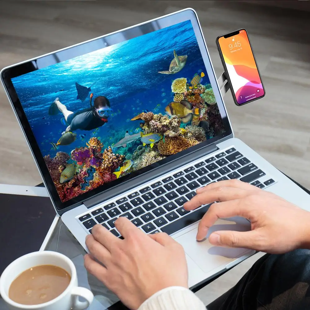 Suporte Magnético para celular acoplado a tela do notebook ou monitor do computador - CelTop