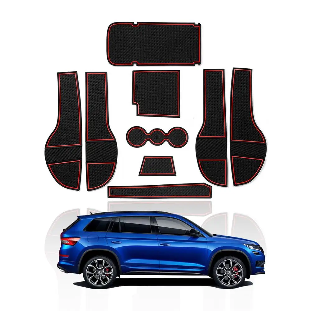 LFOTPP автомобильный Противоскользящий коврик резиновый слот для ворот Skoda Kodiaq RS 2019