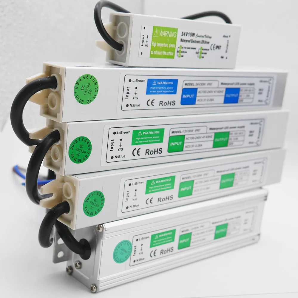 Waterproof IP67 LED Transformer DC12V/24V 10W/20W/30W/36W/50W/250W LED Power Supply Adapter Driver for strip light
Waterproof IP67 LED Transformer DC12V/24V 10W/20W/30W/36W/50W/250W LED Power Supply Adapter Driver for strip light
