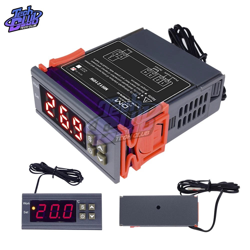 -50~110 Celsius MH1210W 90-250V 10A 110V 220V Digital Temperature Thermostat Regulator Controller Heat Cool Control NTC Sensor
-50~110 Celsius MH1210W 90-250V 10A 110V 220V Digital Temperature Thermostat Regulator Controller Heat Cool Control NTC Sensor