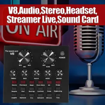 V8 Live Broadcast Sound Card Audio External USB Headset Microphone Live Broadcast Sound Card for Mobile Phone Computer PC
V8 Live Broadcast Sound Card Audio External USB Headset Microphone Live Broadcast Sound Card for Mobile Phone Computer PC