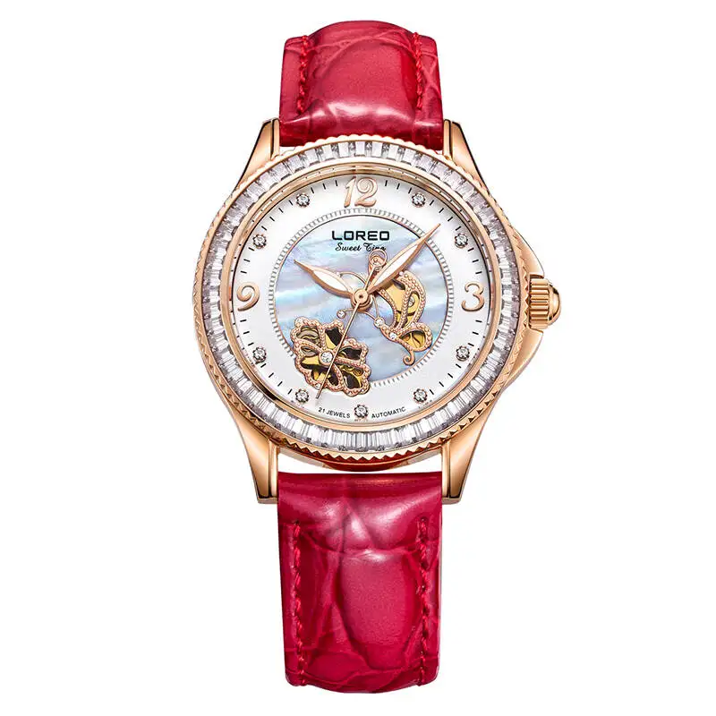 

LOREO 1108 Germany watches luxury brand Women's Watches Simulated Ceramic Bracelet relogios femininos Mechanical Wristwatches