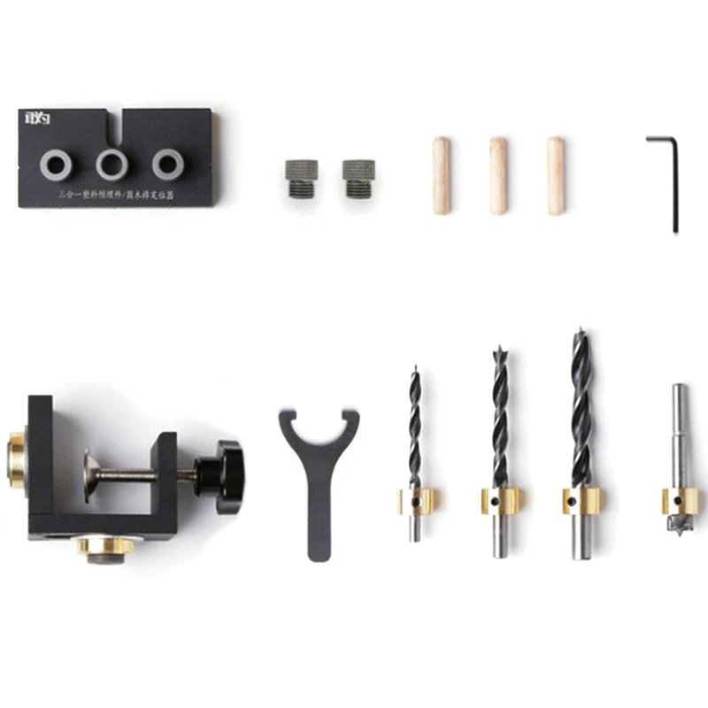 13-Piece Woodworking Drill Bit Positioning Pin Fixture Drilling Locator Kit Woodworking Locator Tool with Step Drill
13-Piece Woodworking Drill Bit Positioning Pin Fixture Drilling Locator Kit Woodworking Locator Tool with Step Drill