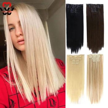 MANWEI 6Pcs/Set Long Silky Straight Ombre Grey Synthetic Clip In Hair Extensions 16Clips Fake Hair Natural 22'' Heat Resistant
MANWEI 6Pcs/Set Long Silky Straight Ombre Grey Synthetic Clip In Hair Extensions 16Clips Fake Hair Natural 22'' Heat Resistant