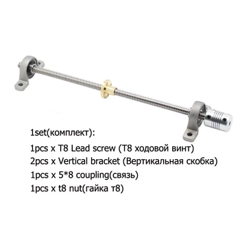 3d Pinter T8 Lead Screw Guide Rail Set Lead Screw 150 200 250 300 400 500mm KP08 Vertical Bracket Bearing 5x8 Coupling T8 Nut
3d Pinter T8 Lead Screw Guide Rail Set Lead Screw 150 200 250 300 400 500mm KP08 Vertical Bracket Bearing 5x8 Coupling T8 Nut