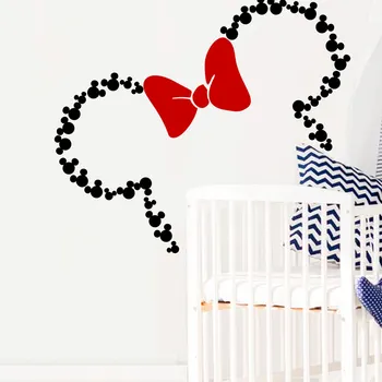 Disney Minnie Mouse ears with Bow & Custom babay name Mickey Mouse wall decals Nursery Kids Room accessories Decor
Disney Minnie Mouse ears with Bow & Custom babay name Mickey Mouse wall decals Nursery Kids Room accessories Decor