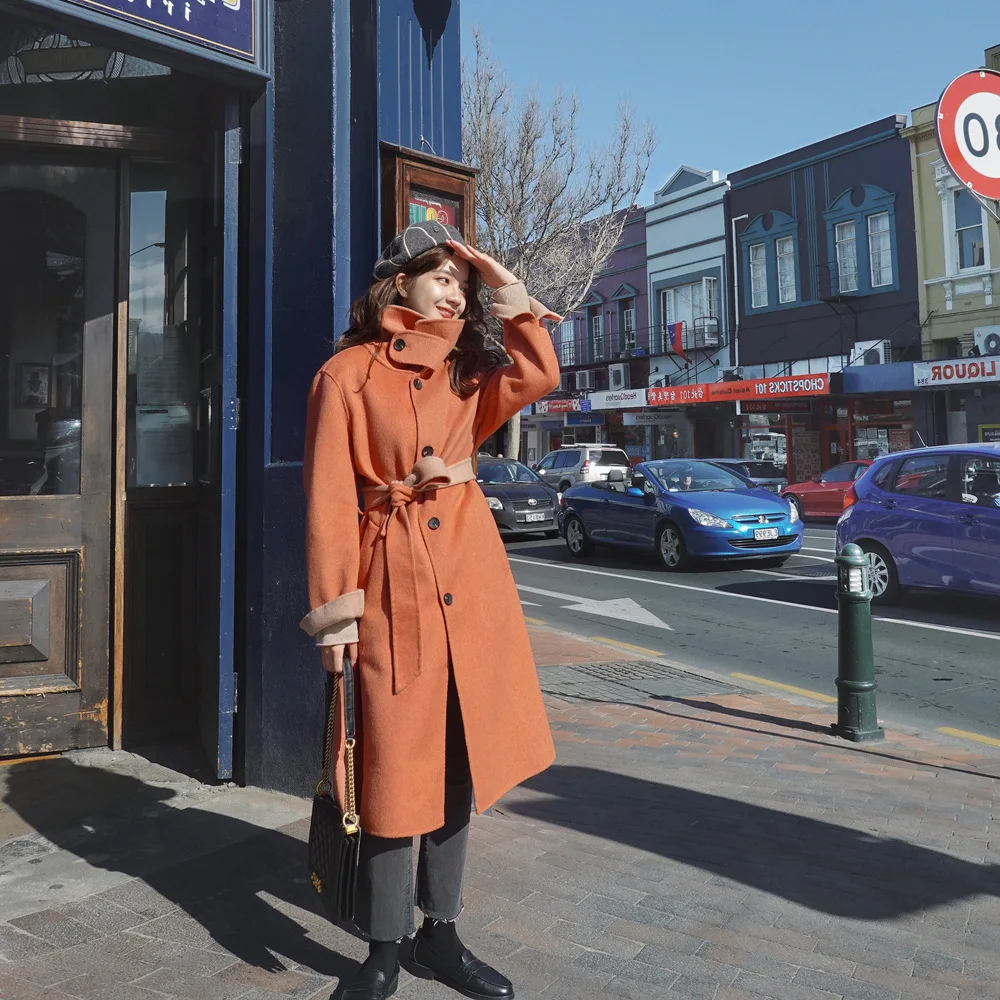 Photo Shoot South Korea Dongdaemun Woolen Jacket 2019 Winter New Style Retro British Style Waist Hugging Contrast Color Duffle C
Photo Shoot South Korea Dongdaemun Woolen Jacket 2019 Winter New Style Retro British Style Waist Hugging Contrast Color Duffle C