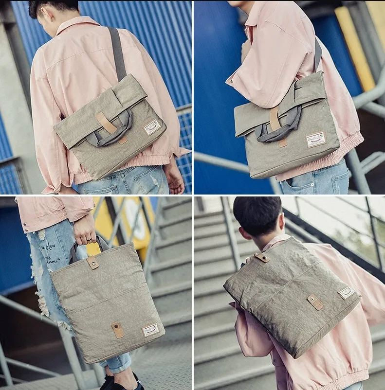 

versatile waterproof shoulder bag messenger bag fold over multipurpose men Commuter Bag handbag unisex