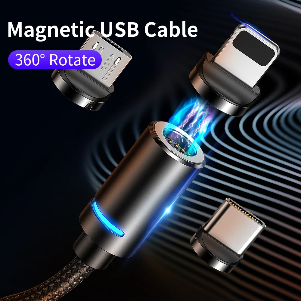 Магнитный USB кабель Elough для быстрой зарядки Micro Type C iPhone 11 X Samsung S9 Huawei Xiaomi зарядный