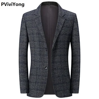 PViviYong 2019 New Middle-aged Men high quality slim lattice Blazer Jacket Two Button Lapel Casual Long Sleeve Blazer 1927 
PViviYong 2019 New Middle-aged Men high quality slim lattice Blazer Jacket Two Button Lapel Casual Long Sleeve Blazer 1927