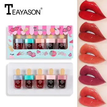 

5 Colors Liquid Lipstick Ice Cream Lip Tint Makeup Lipgloss Cosmetics Moisturizer Nutritious Lipgloss Hydrating Lip Tint TSLM1
