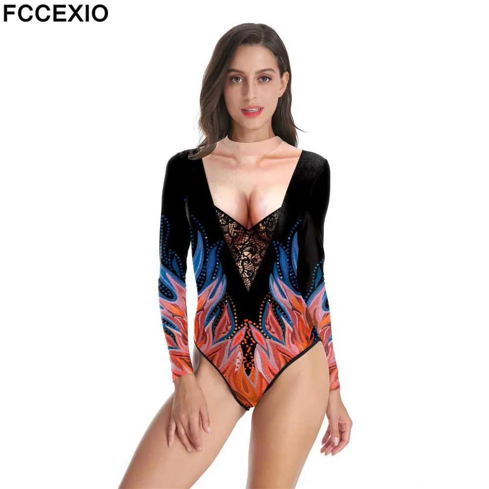 FCCEXIO Fashion Lace Pattern 3D Print Women Swimsuit Summer Casual Long Sleeve Beachwear Bathing Suit Sexy Tight Swimwear
FCCEXIO Fashion Lace Pattern 3D Print Women Swimsuit Summer Casual Long Sleeve Beachwear Bathing Suit Sexy Tight Swimwear