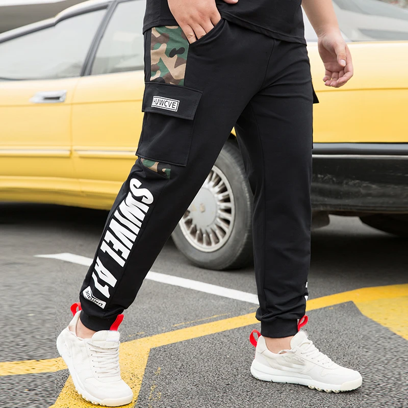 Фото Мужские свободные брюки-карго для бега с несколькими карманами | Спорт и
