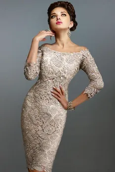 Boat Neck Lace Appliques Prom Dress Knee Length Mother of the Bride Dress Dinner Dress for Weddings Part
Boat Neck Lace Appliques Prom Dress Knee Length Mother of the Bride Dress Dinner Dress for Weddings Part