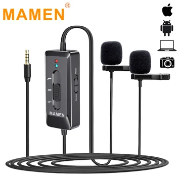 MAMEN Two-headed Lapel Clip Microphone Lavalier Omnidirectional Condenser Recording Microphone for iPhone Sumsang DSLR Camera Ph
MAMEN Two-headed Lapel Clip Microphone Lavalier Omnidirectional Condenser Recording Microphone for iPhone Sumsang DSLR Camera Ph