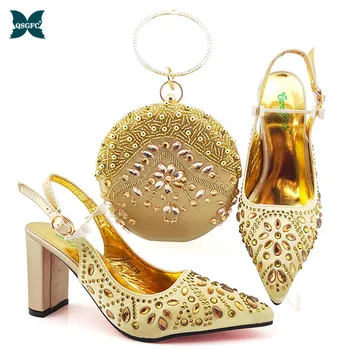 Winter High Heels Italian design Shoes With Matching Bags Set African Women's Party Shoes and Bag Sets in Gold Color for Party
Winter High Heels Italian design Shoes With Matching Bags Set African Women's Party Shoes and Bag Sets in Gold Color for Party