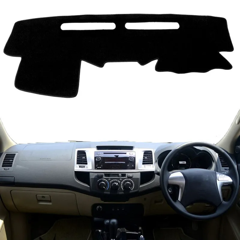

Car Dashboard Cover Mat Pad Dashmat Dash Sun Shade Instrument Carpet Protect Accessories For Toyota Hilux SW4 Fortuner 2005-2015