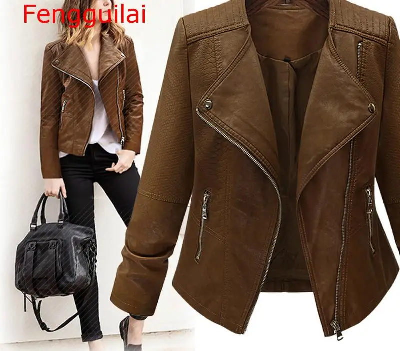 5XL Plus Size Autumn Winter Long-sleeved Motorcycle Leather Large Size Women's Cardigan Jacket Slim Thin PU Short Jacket Female
5XL Plus Size Autumn Winter Long-sleeved Motorcycle Leather Large Size Women's Cardigan Jacket Slim Thin PU Short Jacket Female