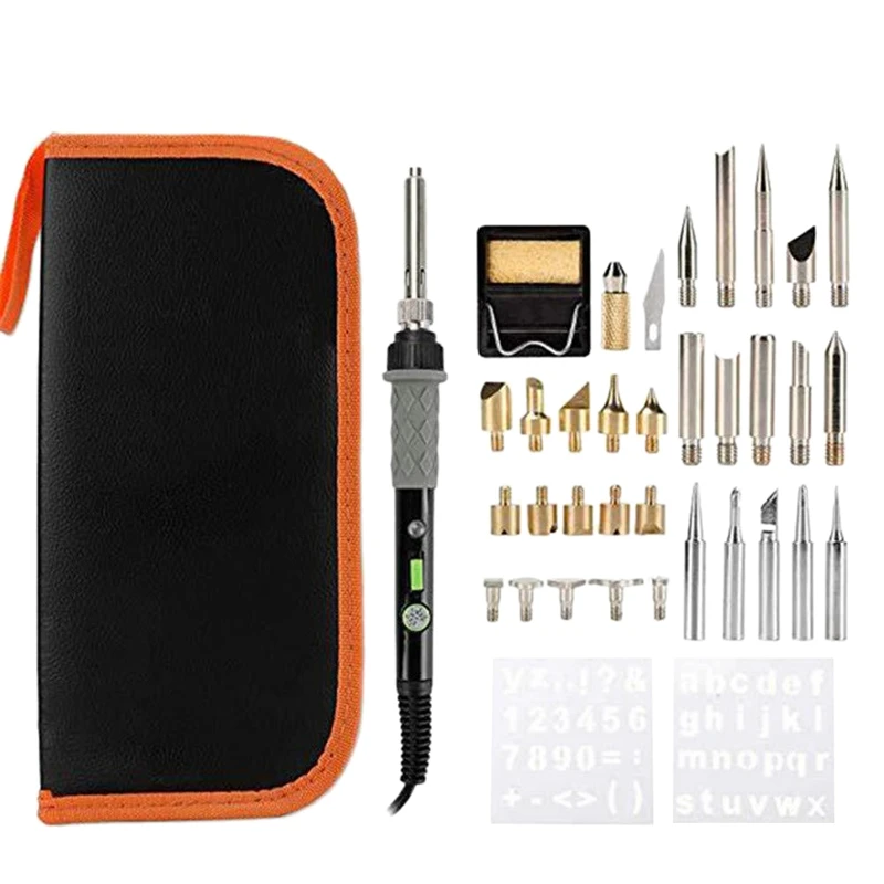 37Pcs Wood Burning Kit Tool Creative Set Carving Pen Soldering Iron Pyrography | Инструменты