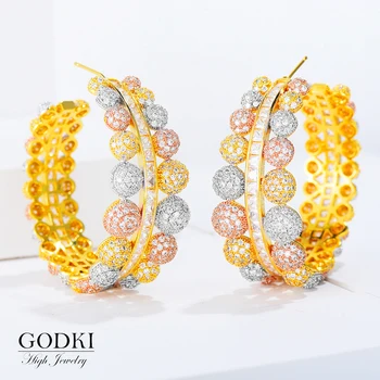 GODKI BIG Luxury 3 Tone Disco Balls Hoop Earrings For Women Wedding Party Naija Nigerian Bridal Party Dress up Jewelry 2020
GODKI BIG Luxury 3 Tone Disco Balls Hoop Earrings For Women Wedding Party Naija Nigerian Bridal Party Dress up Jewelry 2020
