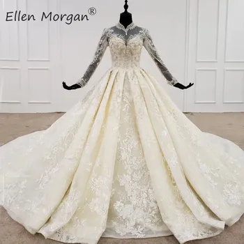 Middle East Long Sleeves Lace Wedding Dresses Vintage 2020 High Neck Beads Vestidos De Novia Backless Ball Gowns for Bridal 
Middle East Long Sleeves Lace Wedding Dresses Vintage 2020 High Neck Beads Vestidos De Novia Backless Ball Gowns for Bridal