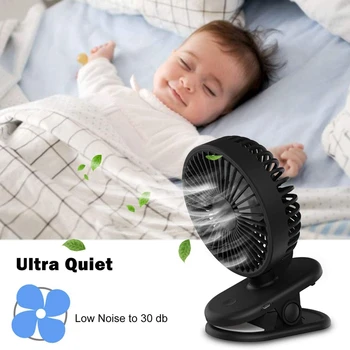 Ultra Quiet Stroller Fan Clip-on Fan Rechargeable Battery Or USB Operated, Small Desk Fan with 3 Adjustable Speeds
Ultra Quiet Stroller Fan Clip-on Fan Rechargeable Battery Or USB Operated, Small Desk Fan with 3 Adjustable Speeds