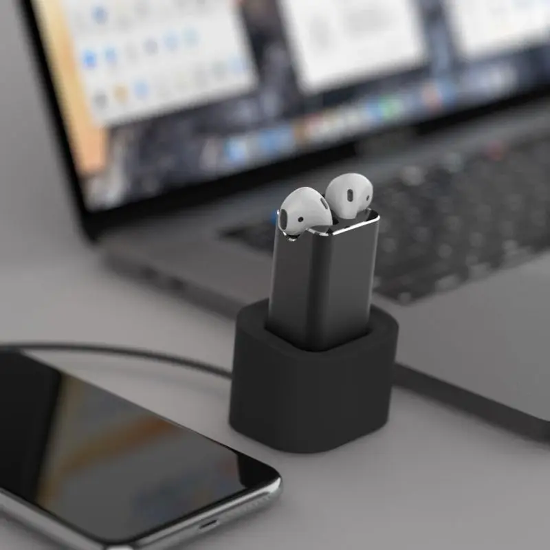 New Black Aluminum Headphones Desk USB Charger Charging Adapter Dock Station Holder Stand for Airpods 1/2 qyh 
New Black Aluminum Headphones Desk USB Charger Charging Adapter Dock Station Holder Stand for Airpods 1/2 qyh