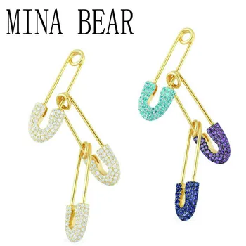 

MINA BEAR 2020 Charm Fashion High Quality Original 1: 1 Copy, Cubic Zirconia Multicolor Pin Earrings Ladies Luxury Jewelry Gift