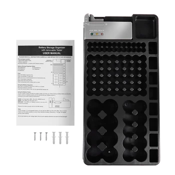 Battery Storage Organizer Holder with Tester - Battery Caddy Rack Case Box Holders Including Battery Checker For AAA AA C D 9V A 
Battery Storage Organizer Holder with Tester - Battery Caddy Rack Case Box Holders Including Battery Checker For AAA AA C D 9V A