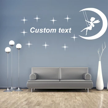 Personalized Custom Name Fairy Moon Stars Wall Sticker For Kids Baby Rooms Art Mural Home Decor Peel & Stick Vinly Wall Poster
Personalized Custom Name Fairy Moon Stars Wall Sticker For Kids Baby Rooms Art Mural Home Decor Peel & Stick Vinly Wall Poster