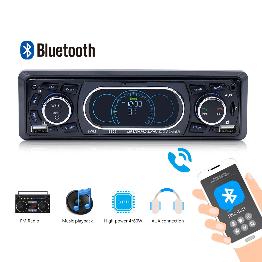 1 Din Car Radio Stereo Receiver Built in BT AUX LCD Display Car Multimedia Player with Remote Control
1 Din Car Radio Stereo Receiver Built in BT AUX LCD Display Car Multimedia Player with Remote Control