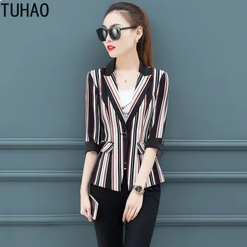 TUHAO FEMALE Elegant Striped Suit Women plus size 4XL 3XL Office Lady Blazer Coat for Woman 2020 Women's Suits Blazers WM27
TUHAO FEMALE Elegant Striped Suit Women plus size 4XL 3XL Office Lady Blazer Coat for Woman 2020 Women's Suits Blazers WM27