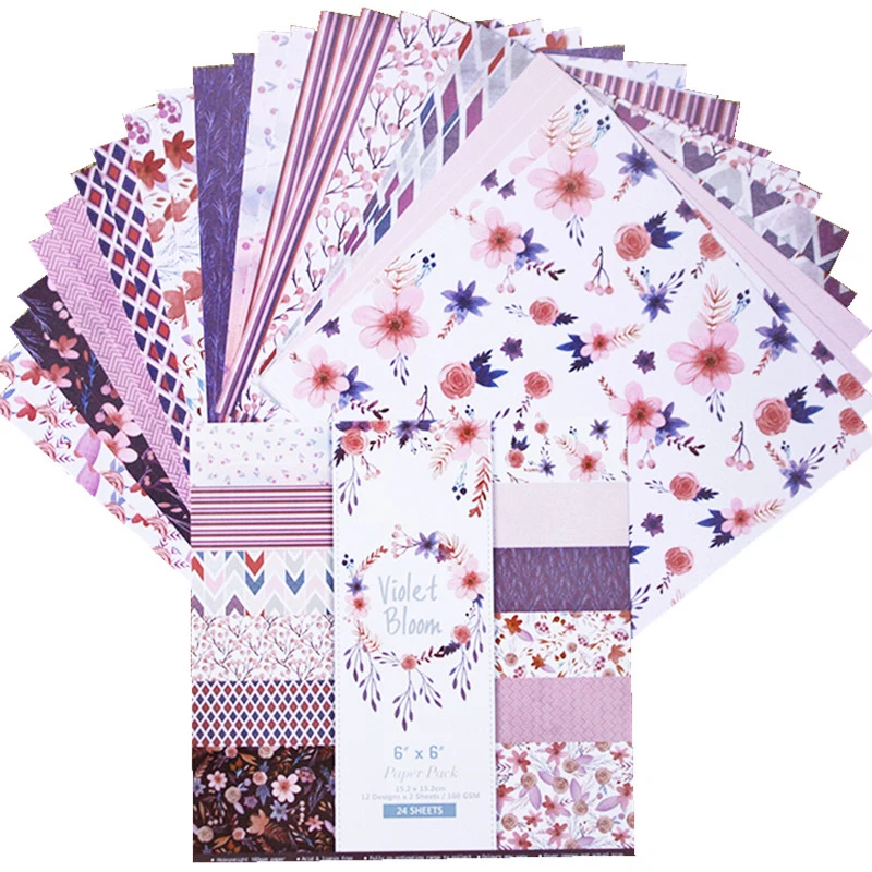 Paper Pad Violet 24 sheet 6"X6" Scrapbooking design patterned paper pack handmade craft paper craft Background pad AlinaCraft
Paper Pad Violet 24 sheet 6"X6" Scrapbooking design patterned paper pack handmade craft paper craft Background pad AlinaCraft